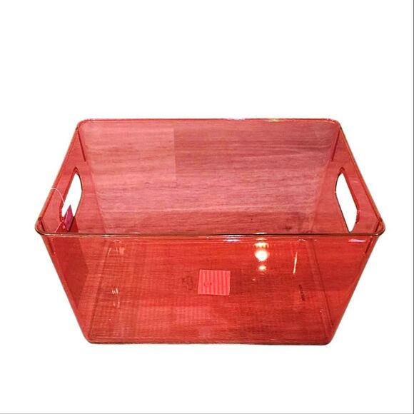 At Home Transparent Storage Bin w/Handles - Picture 1 of 7